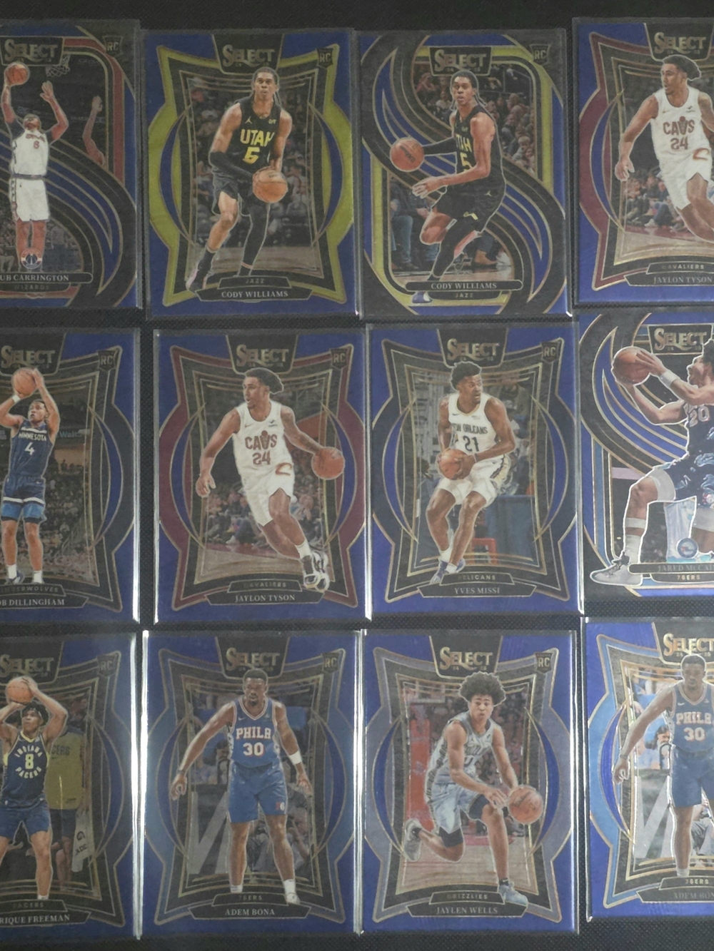 Panini Select Basketball Trading Card Pages - 12 Rookie Cards